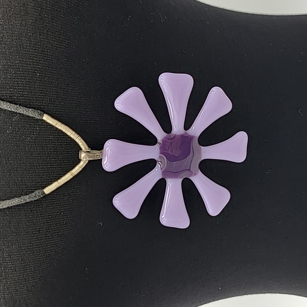 Glass Flower on Adjustable String‎ Necklace